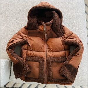 Sam Edelman Brown Puffer Jacket with Hood